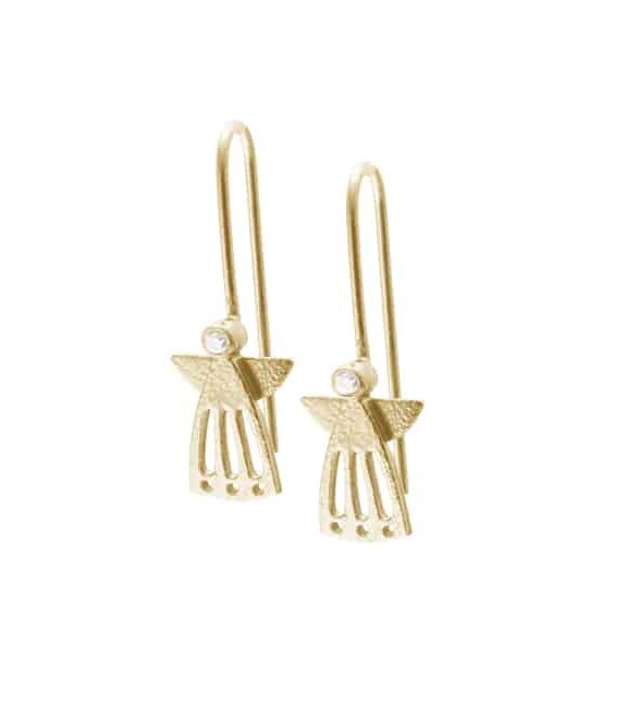 HEIRING ANGEL ØRERINGE SØLV FORGYLDT - 51-5-73FG