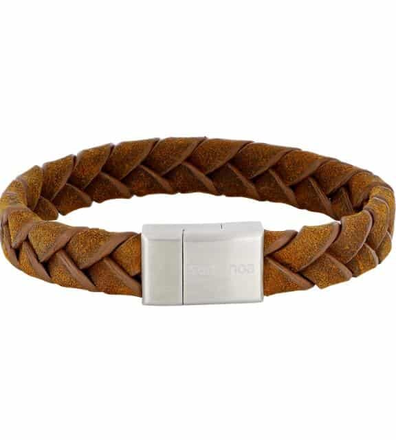 SON OF NOA LÆDER ARMBÅND BRUN FLETTET - 80970239219