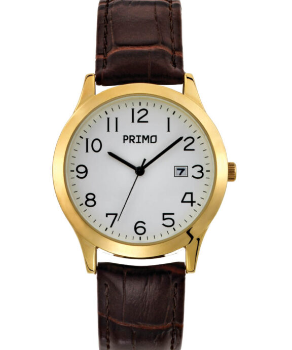 INEX PRIMO HERRE UR MED BRUN LÆDERREM - A12135D0A