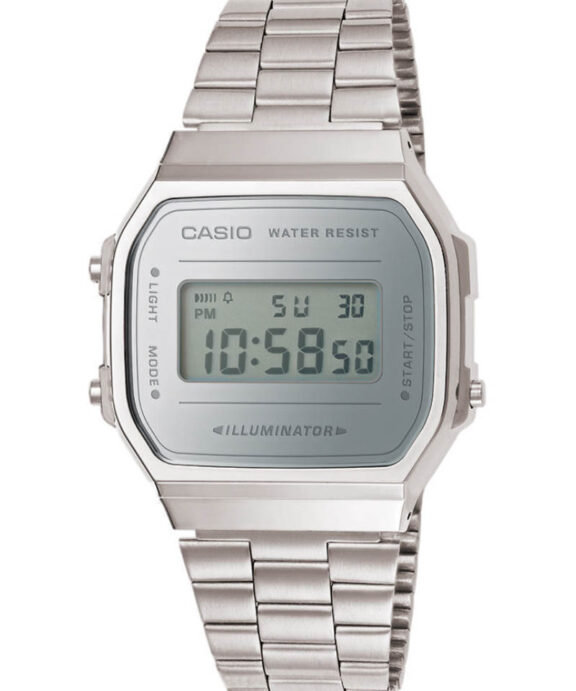 CASIO CLASSIC UR DIGITAL STÅL MED LÆNKE - A168WEM-7EF