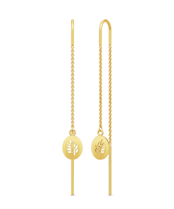 JULIE SANDLAU SØLV FORGYLDT ØRERINGE OVAL LIVETS TRÆ - HKS661GD