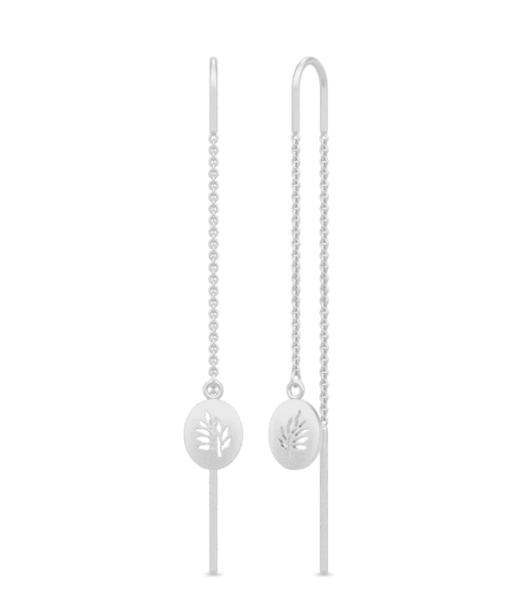 JULIE SANDLAU SØLV ØRERINGE LIVETS TRÆ BLADE - HKS661RH