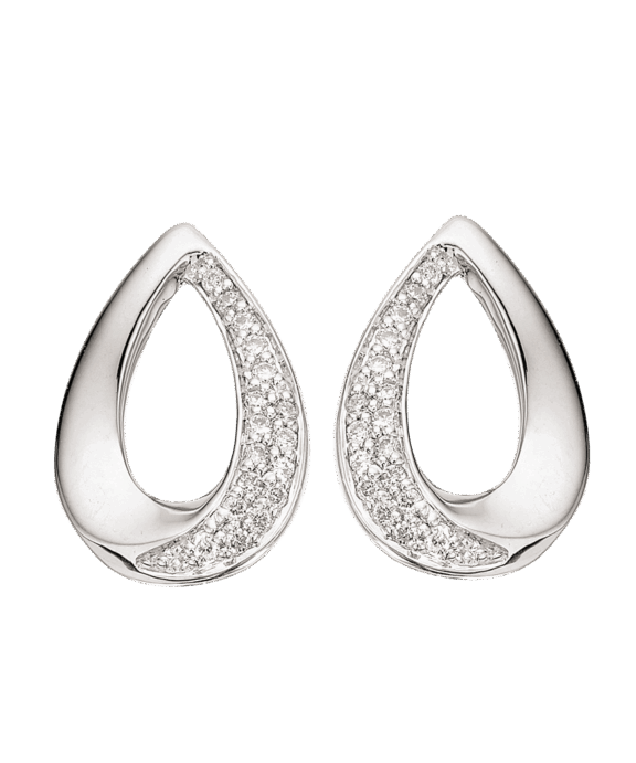 SCROUPLES 14 KARAT HVIDGULDS ØRERINGE 0,14W/SI - 117866