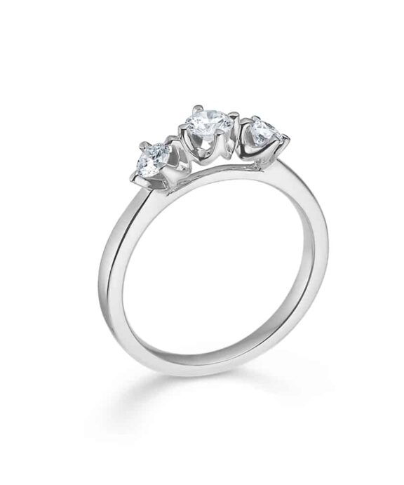 MADS Z RING CROWN TRINITY RING 14 KARAT HVIDGULD MED BRILLANTER PÅ I ALT 0,56 CARAT - 1641756