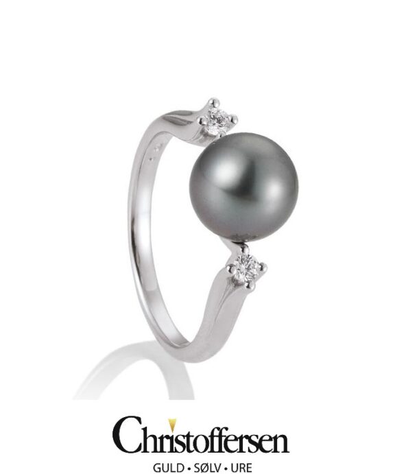 SAINT MAURICE RING 14 KARAT HVIDGULD MED TAHITI PERLE - 4183606-0