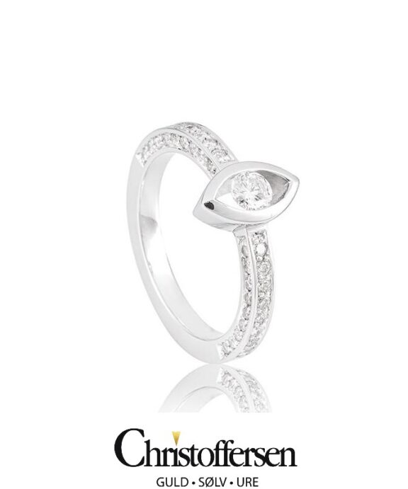 SAINT MAURICE RING 14 KARAT HVIDGULD MED BRILLANTER - 4185004-0