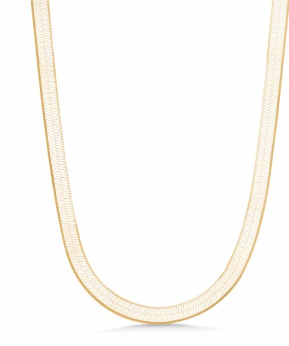 STUDIO Z COBRA HERRINGBONE HALSKÆDE SØLV FORGYLDT - 7220318