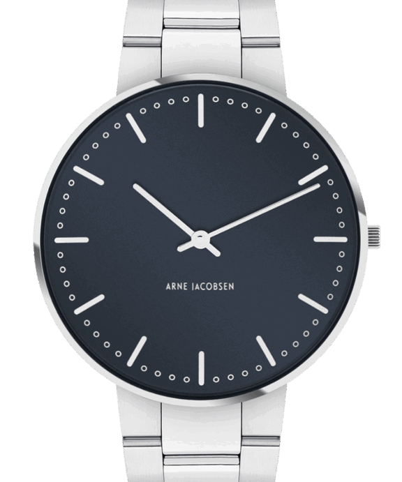 ARNE JACOBSEN CITY HALL STÅL LÆNKE OG BLÅ SKIVE - 53206-2028