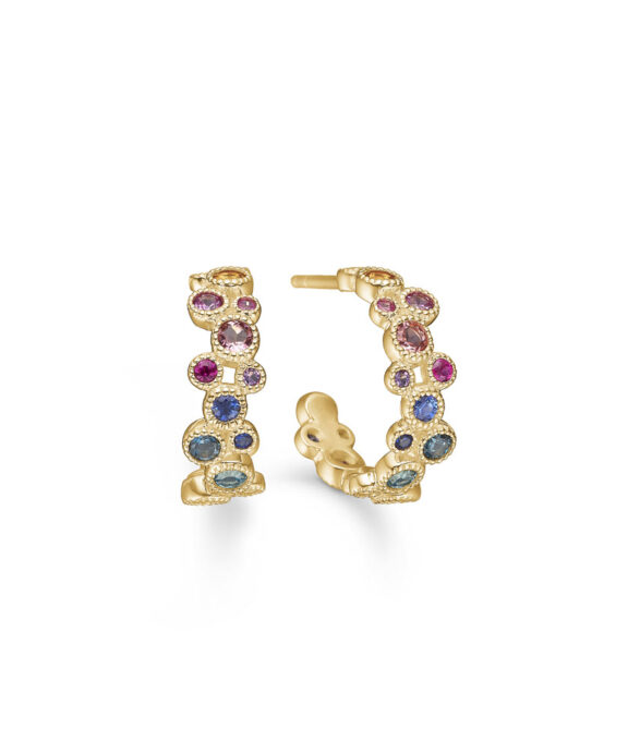 MADS Z ØRERINGE HALVCREOL 14 KARAT GULD RAINBOW - 1514065