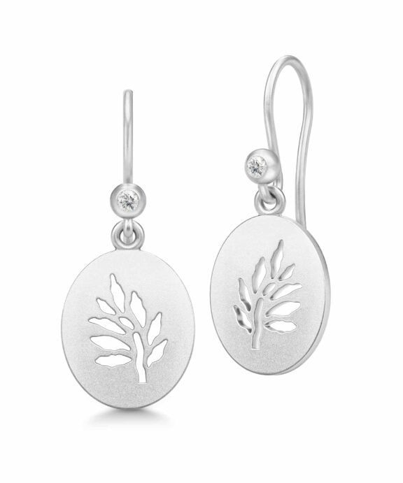 JULIE SANDLAU ØRERINGE SØLV TREE OF LIFE - HKS662RHCZ