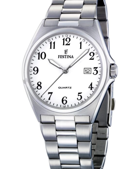 FESTINA HERRE UR STÅL LÆNKE MED TAL PÅ SKIVEN - F16374/1