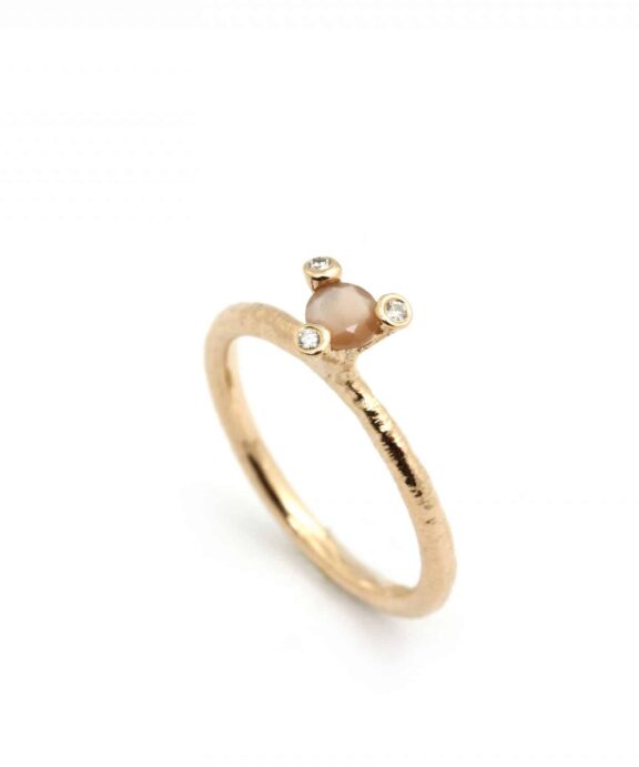 PER BORUP TWIGS RING 14 KARAT GULD MED MÅNESTEN - 1054RXM