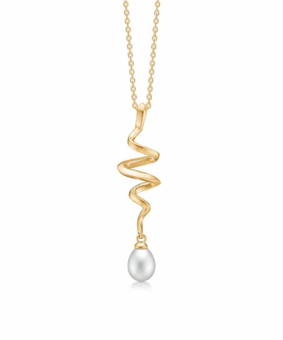 MADS Z SWIRL W. PEARL VEDHÆNG 14 KARAT GULD - 1533086