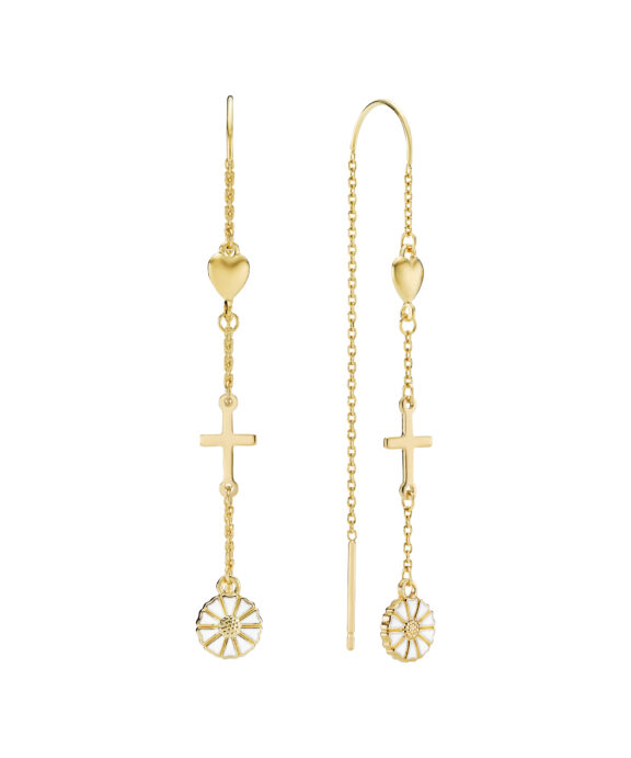 LUND COPENHAGEN ØRHÆNGER SØLV FORGYLDT TRO HÅB OG KÆRLIGHED - 9095053-M