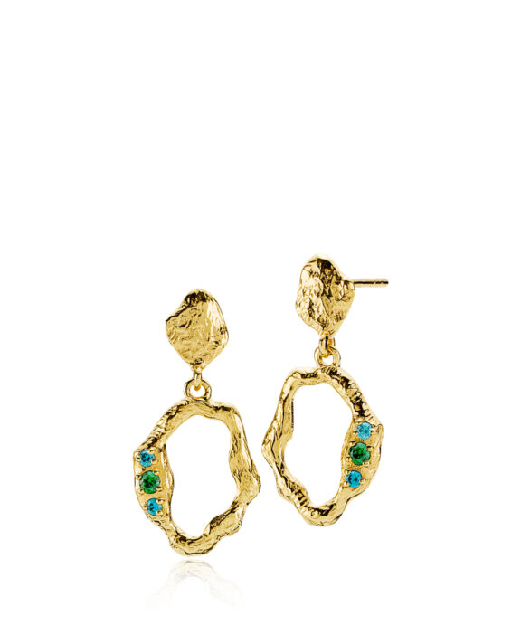 IZABEL CAMILLE SØLV FORGYLDTE ØRERINGE OCEAN - A1727GS