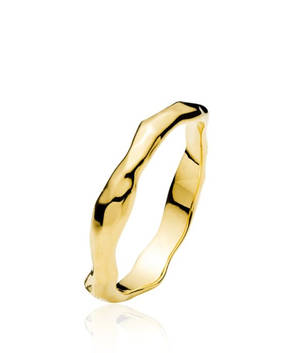 IZABEL CAMILLE SØLV FORGYLDT RING HAMRET - A4162GS