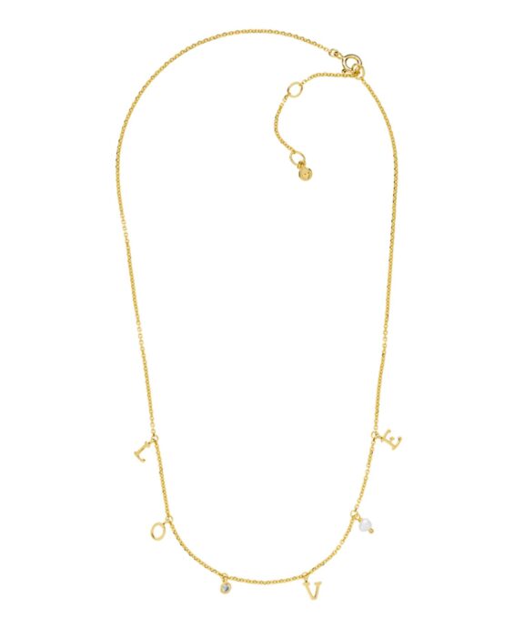 IZABEL CAMILLE SØLV FORGYLDT HALSKÆDE LOVE - A2044GS