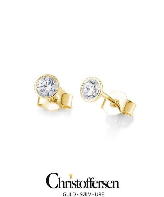 SAINT MAURICE ØRERINGE 14 KARAT GULD MED BRILLANTER - 0183703-0