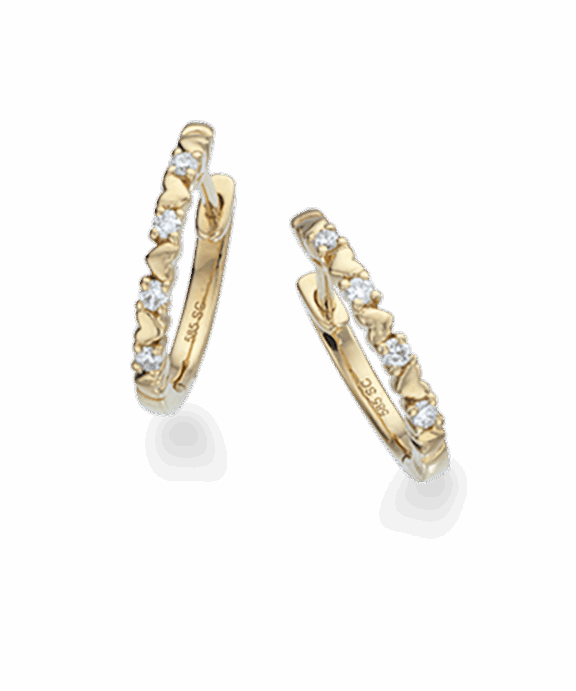 SCROUPLES 14 KARAT GULD ØRERINGE KLIK CREOL MED 0,09 W/SI - 120415