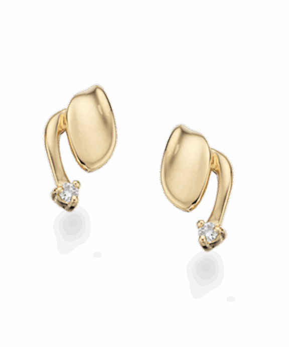 SCROUPLES 14 KARAT GULD ØRERINGE MED BRILLIANT 0,05 W/SI - 121045