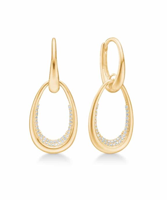 MADS Z DIAMOND ELLIPSE ØRERINGE 14 KARAT GULD MED BRILLANTER 0,23 CARAT - 1511070