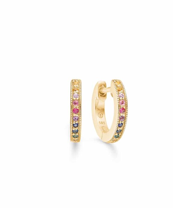 MADS Z POETRY RAINBOW 14 KT ØRERINGE CREOL MED FARVEDE STEN - 1514061
