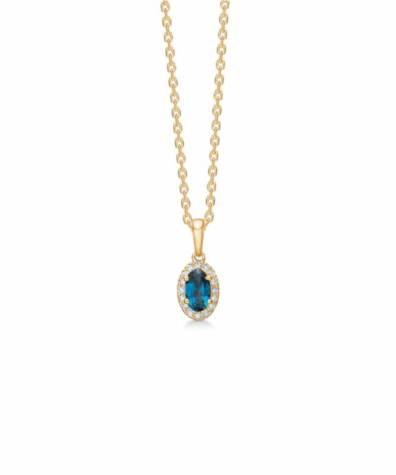 MADS Z MADELEINE 14 KARAT GULD VEDHÆNG MED BLÅ TOPAS - 1536011