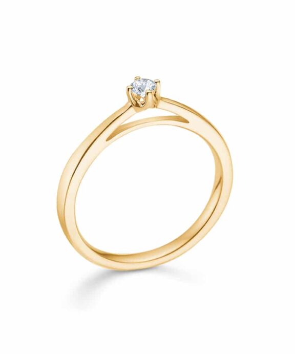 MADS Z CROWN 14 KARAT GULD RING MED BRILLANT 0,09 CARAT - 1541609
