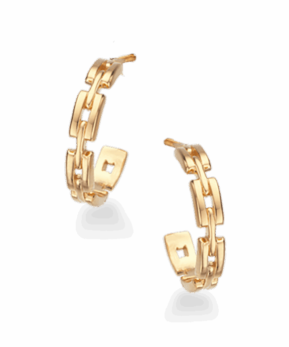 SCROUPLES SØLV FORGYLDT ØRERINGE HALV CREOL - 155292