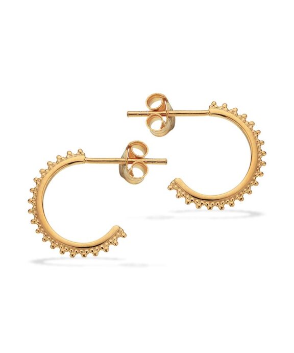 SCROUPLES SØLV FORGYLDT ØRERINGE HALV CREOL MED DUPPER - 155412