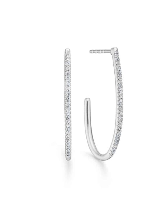 MADS Z NELLY ØRERINGE 14 KARAT HVIDGULD MED BRILLANTER 0,15 CARAT - 1611015