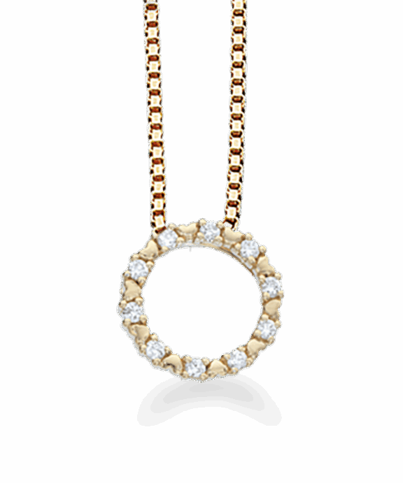 SCROUPLES 14 KARAT GULD HALSKÆDE CIRKEL 0,11 W/SI - 212065