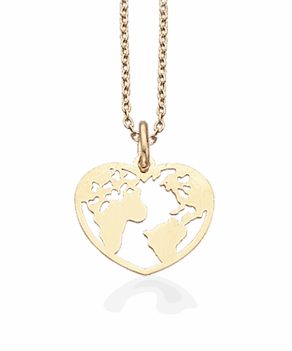 SCROUPLES 8 KARAT GULD HALSKÆDE MED HJERTE VEDHÆNG JORDEN - 212273