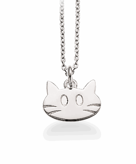 SCROUPLES HALSKÆDE SØLV KATTE HOVED - 234722