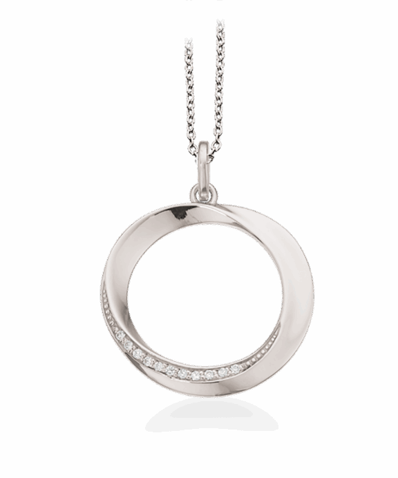 SCROUPLES HALSKÆDE SØLV CIRKEL MED SYNTETISK ZIRKONIA - 234792