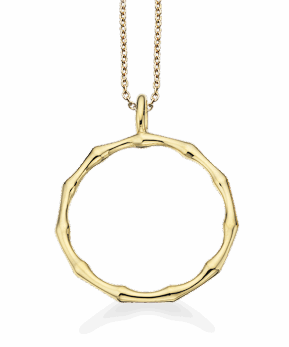 SCROUPLES SØLV FORGYLDT HALSKÆDE CIRKEL BAMBUS - 234842