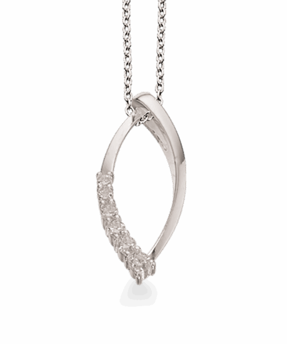 SCROUPLES SØLV HALSKÆDE DRÅBE ZIRKONIA - 234942