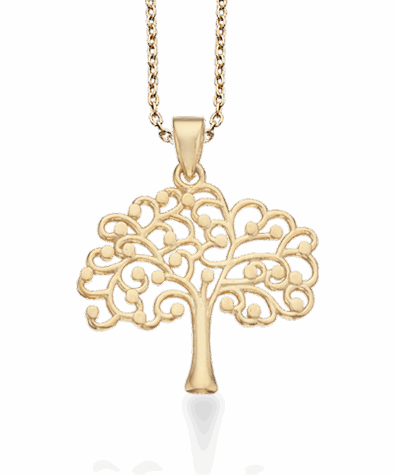 SCROUPLES HALSKÆDE SØLV FORGYLDT MED LIVETS TRÆ - 235052