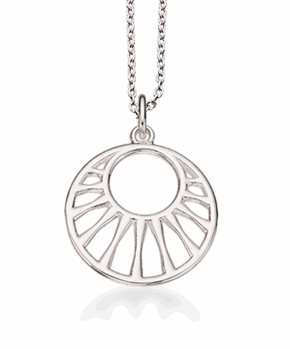 SCROUPLES HALSKÆDE SØLV CIRKEL MED MØNSTER - 235162