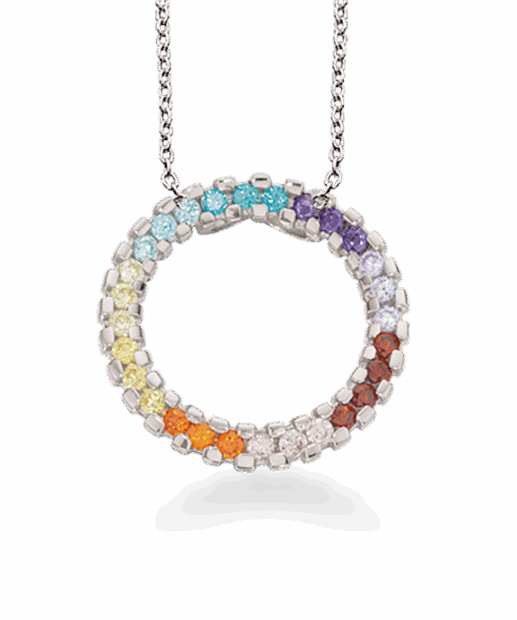 SCROUPLES SØLV HALSKÆDE RAINBOW CIRKEL - 235442