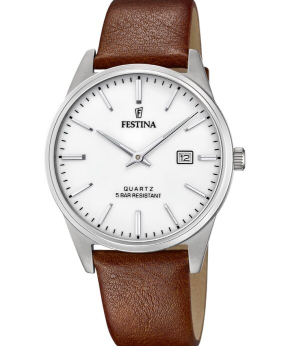 FESTINA CLASSIC UR HERRE MED BRUN LÆDERREM - F20512/2