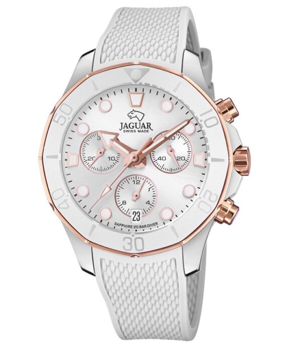 JAGUAR LADY DIVER UR DAME MED HVID GUMMIREM - J890/1
