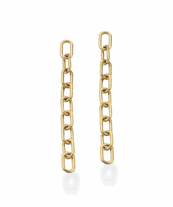 SCROUPLES 8 KARAT ØRERINGE MED KÆDE - 120723