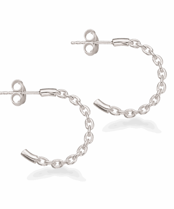 SCROUPLES ØRERINGE SØLV HALVCREOL ANKERKÆDE - 155022