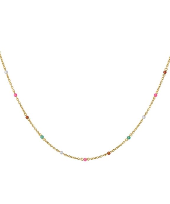 BYBIEHL SCARLETT HALSKÆDE SØLV FORGYLDT COLORS - 3-3401M-GP