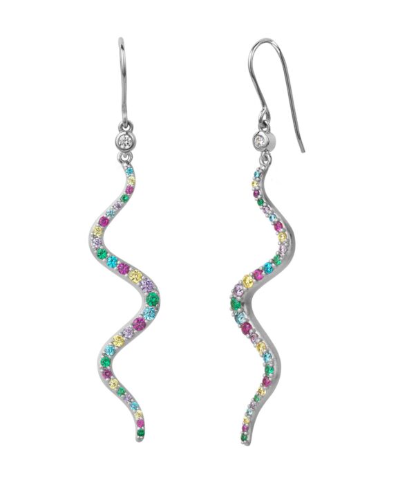 BYBIEHL WAVE ØRERINGE SØLV RAINBOW - 4-027M-R