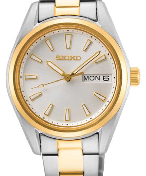SEIKO UR DAME BICOLOR LÆNKE MED DAG/DATO - SUR454P1