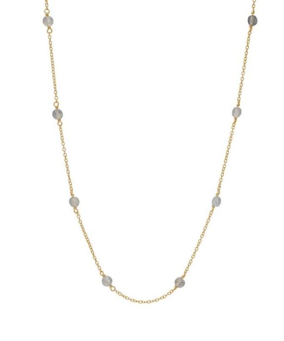 CARRÉ HALSKÆDE MED STEN SØLV FORGYLDT - FC 4338 LB 35+2,5+2,5