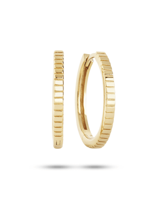 CARRÉ PINSTRIPE ØRERINGE SØLV FORGYLDT - FH 4309 2CM