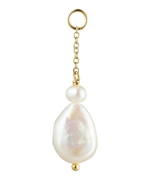 CARRÉ VEDHÆNG SØLV FORGYLDT PERLE - FLH 4312 BIBI 1PC